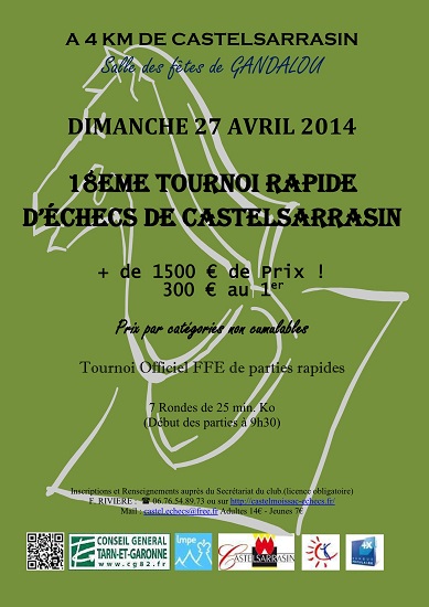 18ème Tournoi rapide de Castelsarrasin / Trophée des petits pions